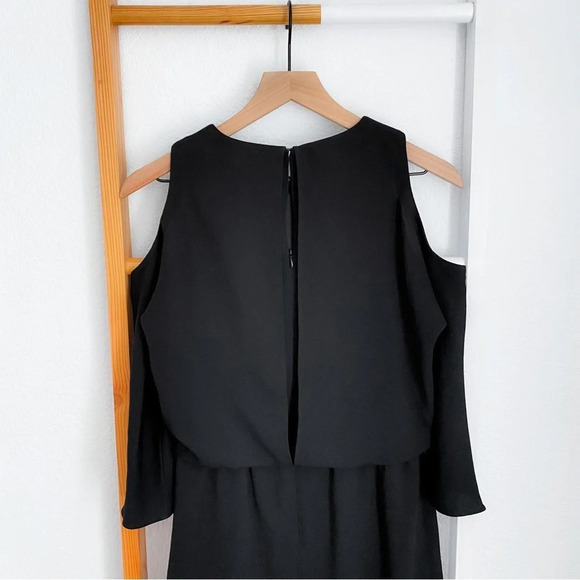 Tibi Savanna Cut Out Shoulder Mini Dress Black Cold Shoulders Sheath 2 - Picture 6 of 16